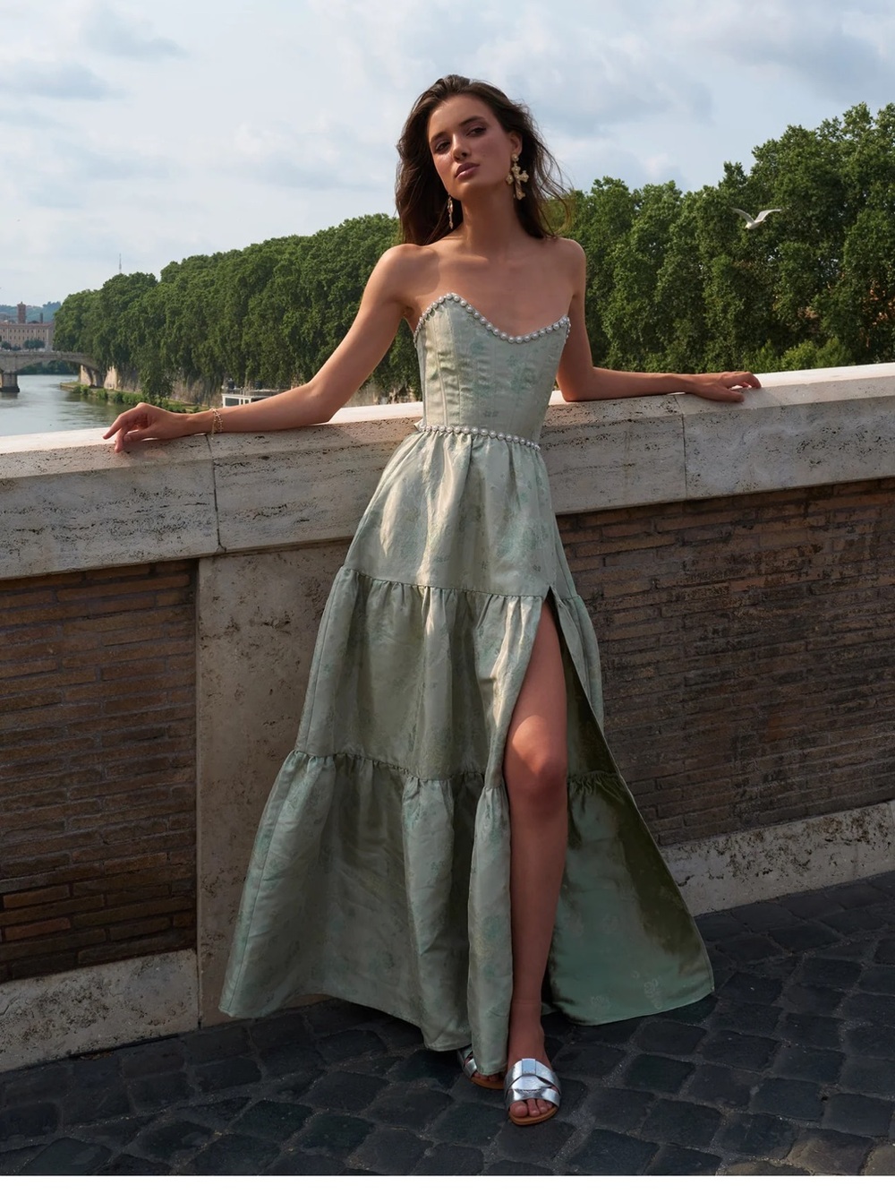 V. Chapman Vivian Dress in Sage Windsor